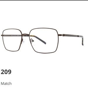 Match Square Metal Eyeglass Frames in Dark Brown